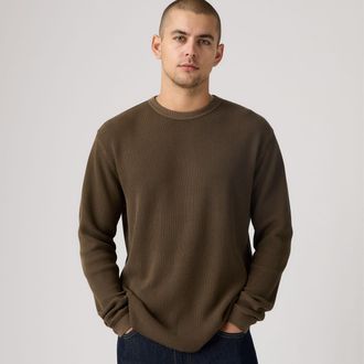 Levi's Long Sleeve Relaxed Thermal Tee - Mens - XL - Brown