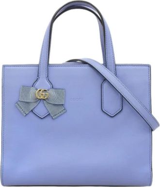 Gucci Tweedehands leren handtassen - Dames - Vintage Shopper - Blauw - ONE Size - Leer - Vintage