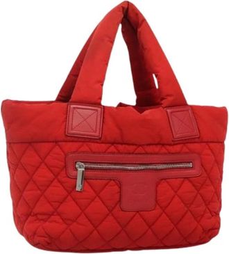 Chanel Pre-owned Nylon handbags - Dames - Vintage Shopper - Rood - ONE Size - Nylon - Vintage