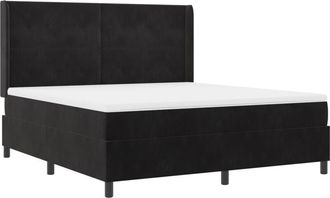 vidaXL Box Spring Bed with Headboard Black 180 x 200 cm Velvet vidaXL
