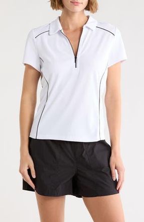 DKNY Court Pique Polo in White/Black at Nordstrom Rack, Size X-Large