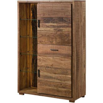 Massivmoebel24 Bark 106 Credenza in legno di acacia - laccato / naturale 100x40x150