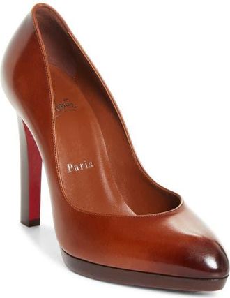 Christian Louboutin Fannylove Alta Pump in Dark Carmine/Brown at Nordstrom, Size 6.5Us