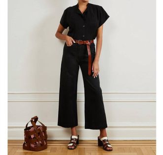 Loup Toni Wide Ankle Pant In Black