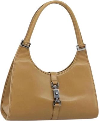 Gucci Pre-owned Vintage Schoudertas - Dames - Vintage Schoudertas - Beige - ONE Size - Leer - Vintage