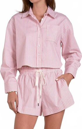 Elan Blair Striped Set In Pink Stripe
