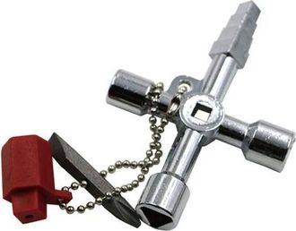 OEM Llave De Cruz Multifuncional 4 En 1, Llave De Fontanero, Llave Triangular, Medidor El&eacute;ctrico, Herramienta Para Armarios, 1 Unidad