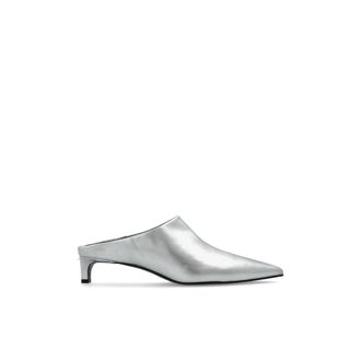 Jil Sander Leren schoenen met hak - Dames - Muiltjes - Grijs - 40 EU - Leer - Schoenen