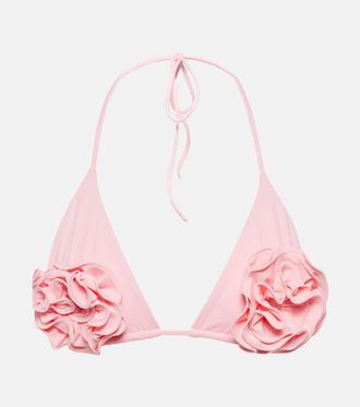 Magda Butrym Floral-appliqu&eacute; triangle bikini top