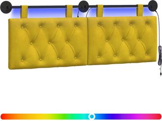 vidaXL Cabecero Colgante Amarillo Terciopelo Vidaxl