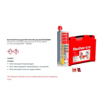 Fischer 6x Mortero De Alto Rendimiento Fis V Plus 360 S En Maleta Thermosafe - 558950
