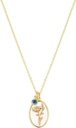 Set & Stones Katrina Birth Flower and Birthstone Charm Necklace in Gold /September at Nordstrom