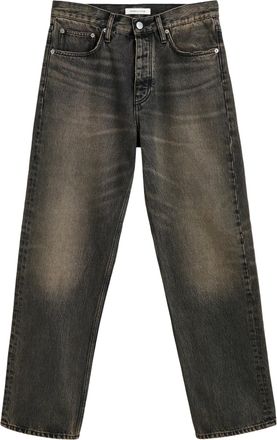 Sunflower Faded Black Denim Loose Pants Five-Pocket Jeans