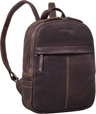 STILORD Ajanita Ladies Leather Backpack Small Vintage Women Daypack City Backpack Elegant Small Genuine Leather Backpack for Going Out Womens Rucksack Colour: