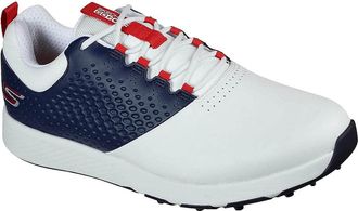 Skechers Go Golf Mens Elite 4 Waterproof Golf Shoe, White Navy Red, 8 UK