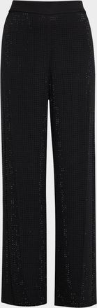 Emanuel Ungaro Wide-Leg Rhinestone Pants