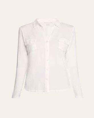 Majestic Filatures Soft Touch Button-Down Shirt with Pockets