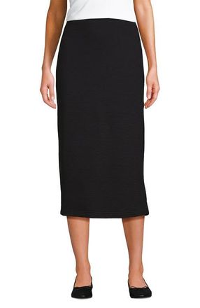 Lands End Starfish Side Zip Midi Skirt in Black at Nordstrom, Size X-Large P