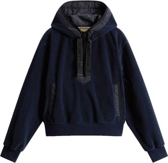 Woolrich fleece hoodie - women - Polyester - L - Blue