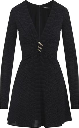 Roberto Cavalli Kleedjes, Dames, Zwart, M, Serpentine Mini Jurk