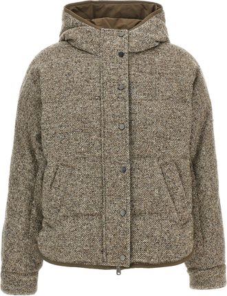 Brunello Cucinelli Reversible Down Jacket Puffer Jackets Multicolor-Donna