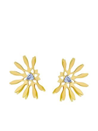 Carol Kauffmann 18K yellow gold Mandala tanzanite earrings - women - 18kt Yellow Gold/Tanzanite - One Size