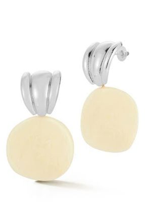 Sphera Milano Resin Statement Drop Earrings in Silver/cream at Nordstrom Rack