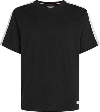Tommy Hilfiger Heren-T-shirt met logo, normale pasvorm en korte mouwen (Zwart)