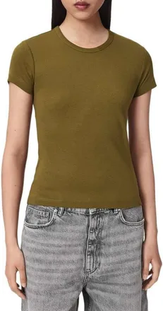 AllSaints Stevie Cotton T-Shirt in Khaki Green at Nordstrom, Size X-Small