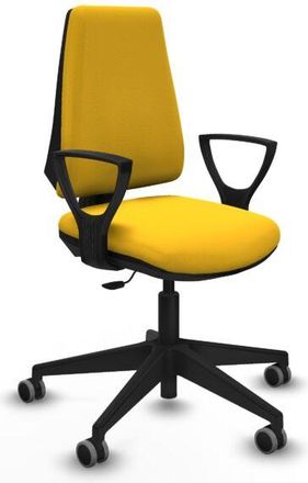 Piqueras y Crespo Piqueras Y Crespo - Elche Cp Similpiel Amarillo Brazos Fijos Base Piramidal Ruedas Engomadas 65mm