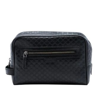 Gucci Pre-owned Clutches, female, Black, Size: ONE SIZE Pre-owned Embossed Leather Clutch
