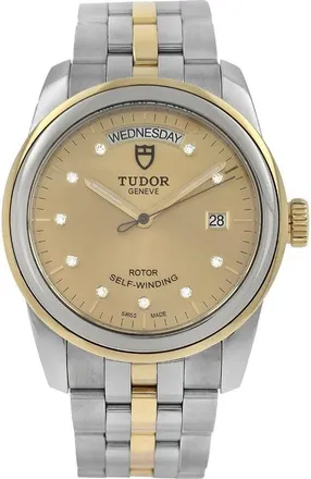 Tudor Pre-owned Tudor Glamour Date Day Automatic Diamond Champagne Dial Mens Watch M56003-0005