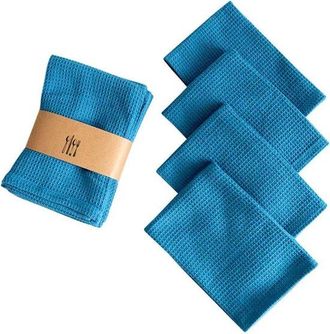 OEM Juego De 4 Pa&ntilde;os De Cocina 100% Algod&oacute;n, 35 X 35 Cm, Pa&ntilde;os Cocina Suaves Absorbentes, Reutilizables, Lavables M&aacute;quina, Verde Oscuro, 35 X 35 Cm