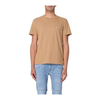 Brooksfield T-Shirts, male, Beige, M, Crew Neck Short Sleeve TShirt