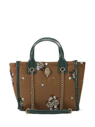 Kurt Geiger Hoxton shopper met kralen en bloemen - Bruin