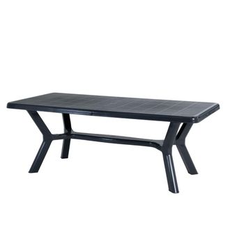 Siediti Fuori e Dentro Mesa rectangular de jard&iacute;n 200x95 cm de resina antracita