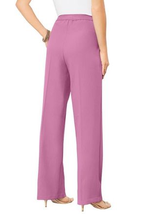Roaman's Plus Size Wide Leg Bend Over Pant in Mauve Orchid at Nordstrom, Size 28