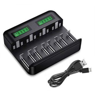 OEM Cargador Universal De Bater&iacute;as Con Pantalla Lcd, Cargador Universal Para Bater&iacute;as Recargables Ni-mh Aa/lr6, Aaa/lr3, C/r14, D/r20 Con Entrada Micro Us