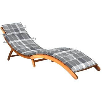 vidaXL vidaXL Lettino Prendisole da Giardino con Cuscino Massello di Acacia