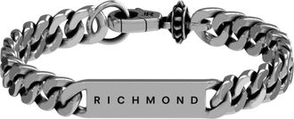 John Richmond Kettingarmband met gegraveerde plaat - Dames - Armbanden - Grijs - ONE Size - Accessoires