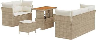 vidaXL Conjunto De Sof&aacute; De Jard&iacute;n Con Coj&iacute;n 8 Pcs Beige Y Crema Vidaxl