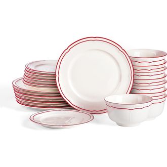Emeril Lagasse Victory 24-Piece Porcelain Dinnerware Set, Colored Rim at Nordstrom