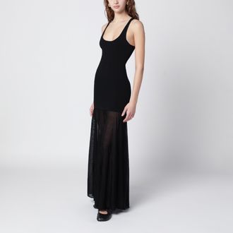 Toteme Black Long Dress In Viscose Knit