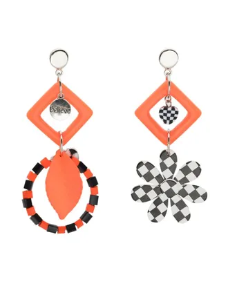 Amir Slama charm-appliqu&eacute; drop earrings - Orange