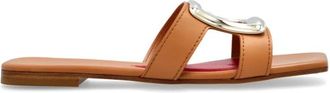 Roger Vivier Buckle Slides - Dames - Sandalen - Bruin - 40 EU - Leer - Schoenen