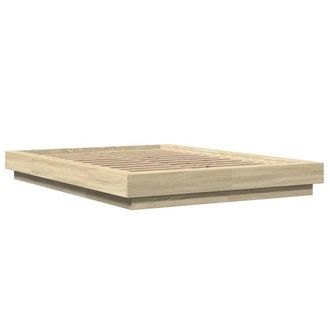 Berkfield Home Modern Bed Frame without Mattress Sonoma Oak 120x200 cm in Light Tan | Size: Small Double