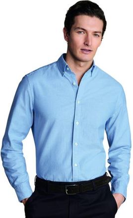 CHARLES TYRWHITT Plain button-down stretch washed Oxford shirt in Sky Blue at Nordstrom, Size Xx-Large
