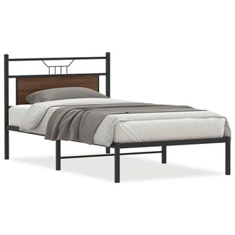 Berkfield Home Bed Frame without Mattress Brown Oak 107x203 cm Engineered Wood