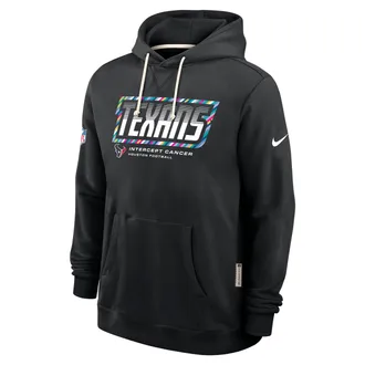 Nike Houston Texans Crucial Catch Sideline Standard Issue Nike Mens Dri-FIT NFL Pullover Hoodie in Black | 03AZ00AZUD-F9R