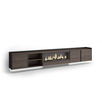 Skraut Home Skraut Home - Mueble Tv, Televisi&oacute;n, Muebles De Sal&oacute;n, Almacenaje, 315x35x50cm, Para Tv Hasta 80, Chimenea El&eacute;ctrica Xxl, Colgado, Suspendido, Led, Es